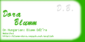 dora blumm business card